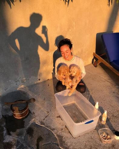 Tara Lankford with her dogs Gigi and Gemma.